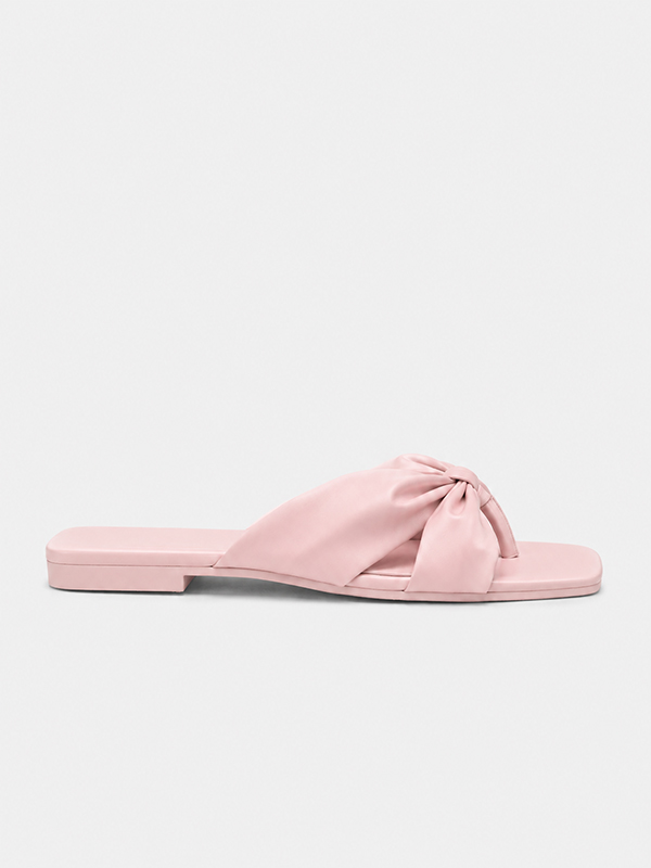 Bow Flat Slide Sandals