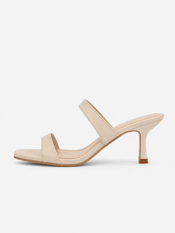 Double Band Open-Toe Mules