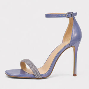 Open-Toe Rhinestone Stiletto Sandals