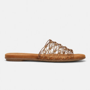 Women's Metallic Wire Strap Comfort Slides