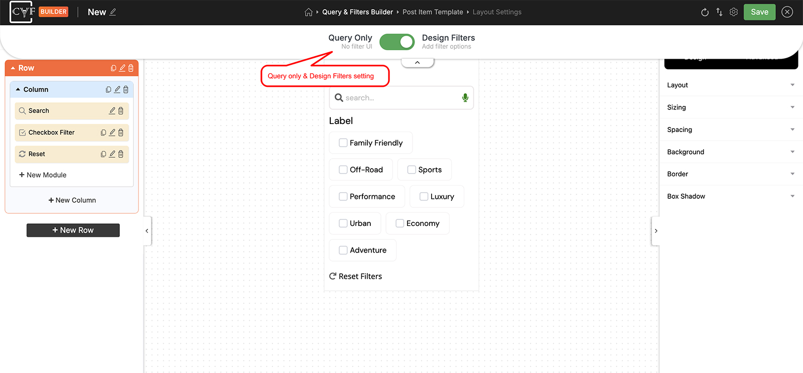 caf-step-1-query-only-filter-design-setting