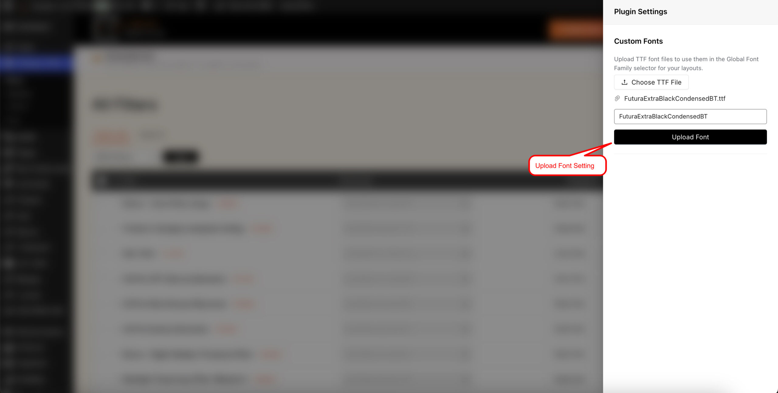 upload custom fonts